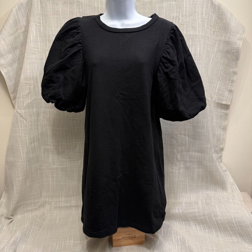 Zara Puff Balloon Sleeve Black Mini Dress Small
